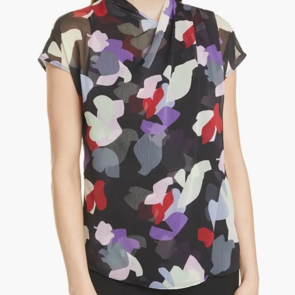 Armani Draped Floral Print Blouse - Picture 6 of 12